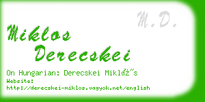 miklos derecskei business card